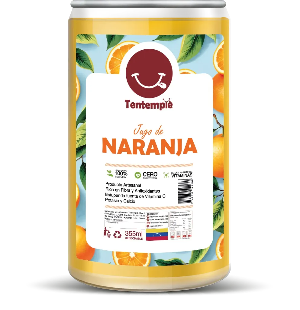 JUGO DE NARANJA NATURAL SIN AZÚCAR LATA PET 330ml